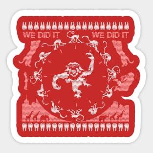 12 Monkeys of Christmas Sticker